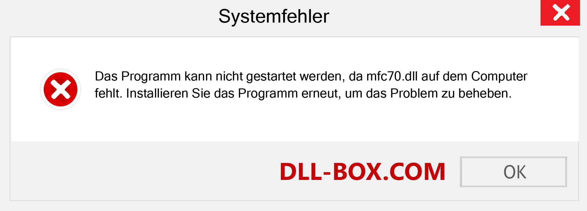 mfc70.dll-Datei fehlt?. Download für Windows 7, 8, 10 - Fix mfc70 dll Missing Error unter Windows, Fotos, Bildern